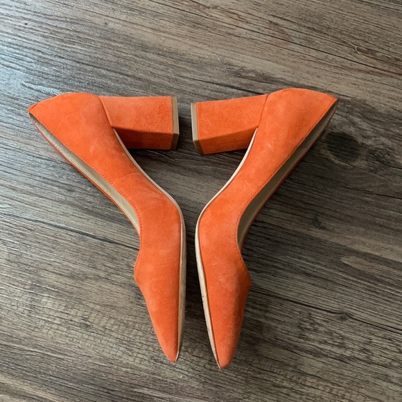 Orange low block heel - Picture 3 of 5